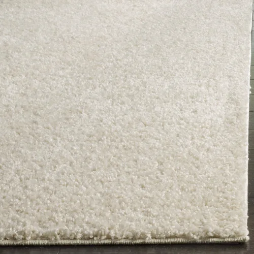 Miniatura 3 de SAFAVIEH Arizona Shag Collection ASG820A - Alfombra de pasillo, 2 pies 3 pulgadas x 6 pies, color crema, diseño sólido, no desprende pelusa y fácil