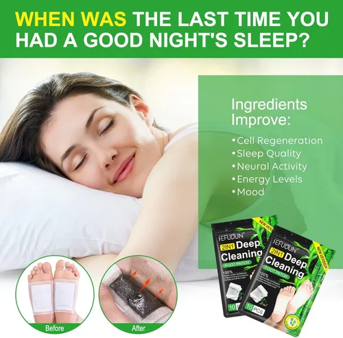 Miniatura 4 de 2 en 1 20 piezas de almohadillas para pies, almohadillas naturales de vinagre de bambú y polvo de jengibre