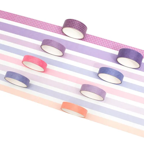 Miniatura 3 de YUBBAEX - Juego de 8 rollos de cinta adhesiva básica Washi de color sólido con cuadrícula, cinta adhesiva decorativa para arte, manualidades DIY