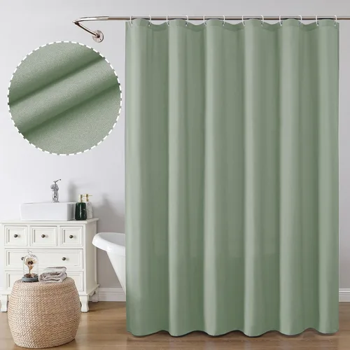 Miniatura 29 de OVZME Zora Cortina de Ducha de Tela para Cabina de 36 x 72 Pulgadas - Cortina de Ducha Pequeña Suave Negra para Baño para Tamaño de Cabina Estrecha