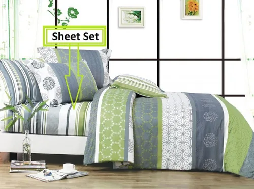 Miniatura 3 de Swanson Beddings Juego de sábanas Serene 100% algodón: sábana bajera, sábana encimera y una funda de almohada a juego (tamaño individual)