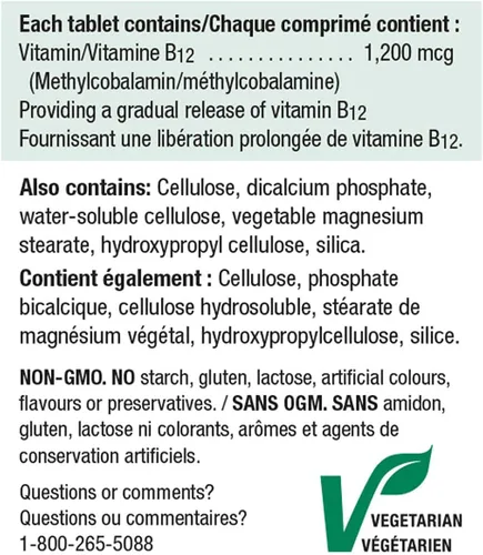 Miniatura 2 de Jamieson Vitamina B12 de liberación temporal 1200 mcg, 200 tabletas