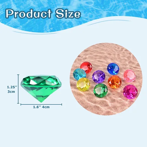 Miniatura 7 de EnriQ Juguetes de piscina, anillos de buceo, anillos de natación, juego de piscina, juguetes de natación con anillo de buceo, gemas de buceo bajo