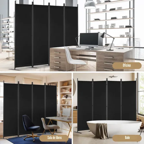 Miniatura 7 de Divisor de habitación, pantalla plegable de privacidad de 6 pies de alto, divisor de pared portátil de 88 pulgadas de ancho para separación
