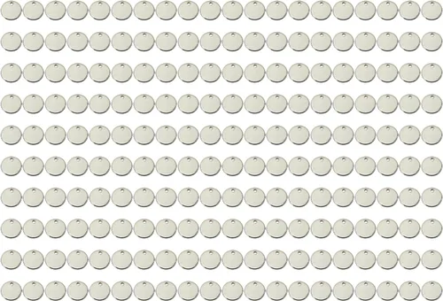 Miniatura 7 de Shapenty Dije pequeño redondo de acero inoxidable plano en blanco para estampado, mini discos a granel para pulseras, aretes, collares, dijes