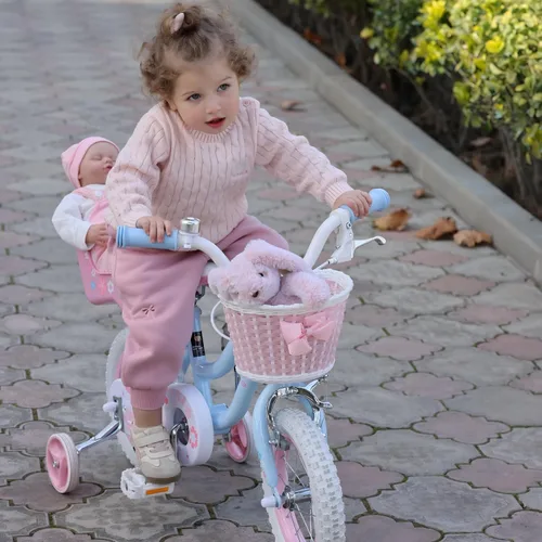 Miniatura 8 de Glerc Petal Girls Bike 12-18 Inch for Ages 2-9, Kids Bike with Training Wheels, Basket & Streamers, Princess Style Kids Bicycle, for Girls