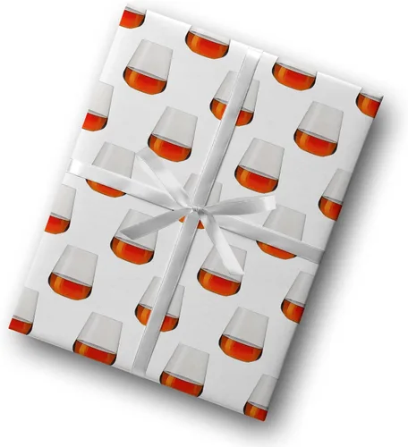 Miniatura 5 de Papel de regalo grueso para amantes del whisky, regalo de Navidad, bourbon para decoración de fiesta de vidrio (una hoja de 20 x 30 pulgadas)