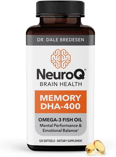 LifeSeasons NeuroQ Memory DHA-400 - Suplemento de aceite de pescado Omega-3 - Rendimiento mental y equilibrio - Apoya la salud neuro cerebral -