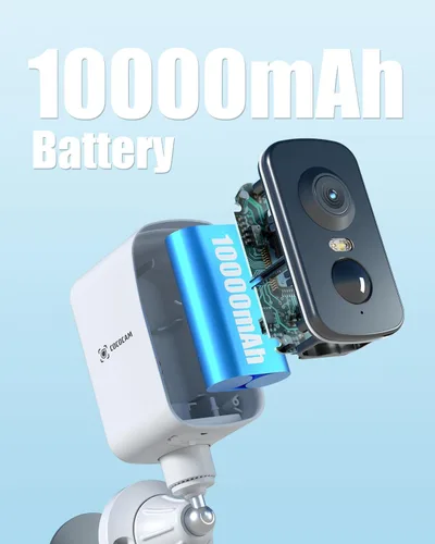 Miniatura 6 de COCOCAM 4G Cámara de seguridad celular magnética portátil inalámbrica, cámara 2K para interior/exterior para RV/camping/viajes, 300° panorámica