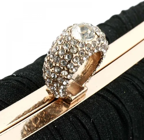 Miniatura 9 de Bolso de mano para mujer plisado con purpurina y bolsa de noche con diamantes de imitación para fiesta de boda de novia