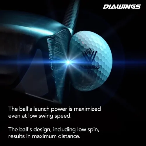 Miniatura 4 de Diawings Max Distance - Pelotas de golf para máxima distancia, anticorte, giro bajo, tiros rectos, media docena, 6 pelotas Blanco, rosa, naranja