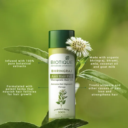 Miniatura 3 de Biotique Botanicals Bhringraj Aceite terapéutico para el crecimiento del cabello, 4,06 onzas líquidas