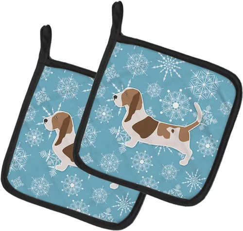 Miniatura 19 de Caroline's Treasures BB3567PTHD - Juego de soportes para ollas de cocina resistentes al calor, almohadillas calientes para cocinar, hornear, Copo