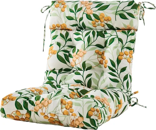 Miniatura 17 de ARTPLAN Cojín para silla de exteriores, cojín de respaldo alto para patio con lazo para silla mecedora Adirondack, 44 x 21 x 4 pulgadas, 1 unidad