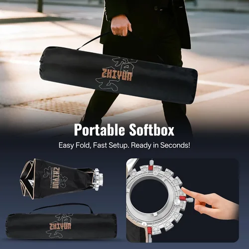 Miniatura 2 de ZHIYUN - Softbox rectangular de 60x90cm / 23.5 * 35.5 pulgadas con liberación rápida, montaje Bowens, difusores y bolsa con rejilla, compatible