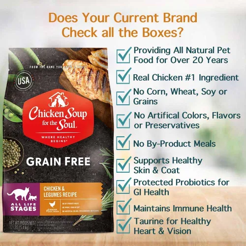 Miniatura 2 de Chicken Soup for the Soul All Natural Premium - Alimento seco para gatos sin granos para toda la vida, primer ingrediente de carne real, sin