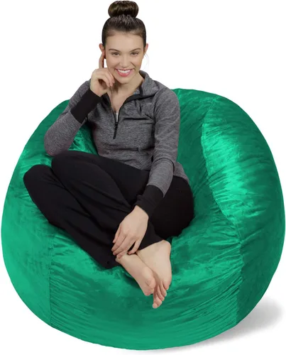 Miniatura 42 de Sofa Sack Funda para silla puff solamente, sin relleno, cómoda funda de repuesto para silla redonda, 5 pies, color carbón Carbón - Solo funda