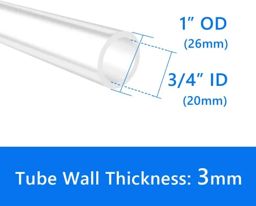 Miniatura 2 de Quickun - Tubo de silicona de 3/4" de diámetro interno, tubo de silicona de grado alimentario de 3/4" de diámetro interno x 1" de diámetro externo