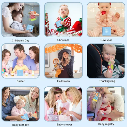 Miniatura 9 de Sonajero suave para bebé, calcetines buscadores de pies, muñequeras, sonajeros, tobilleras, piernas, brazos, pulsera de actividad, regalo para bebés