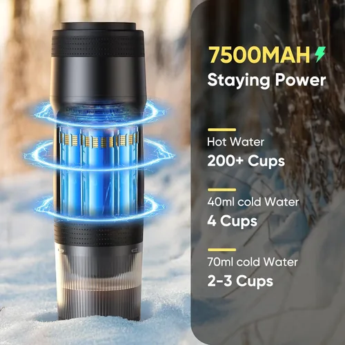 Miniatura 6 de Máquina de café espresso eléctrica portátil, cafetera autocalentable para automóvil con USB-DC, cafetera de viaje para camping, compatible