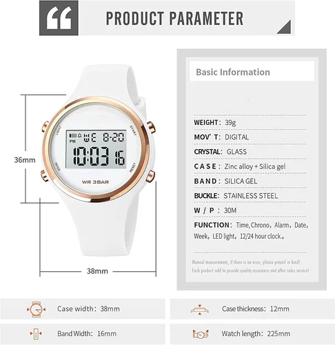 Miniatura 6 de Relojes deportivos para exteriores reloj despertador 5 bares impermeable LED digital