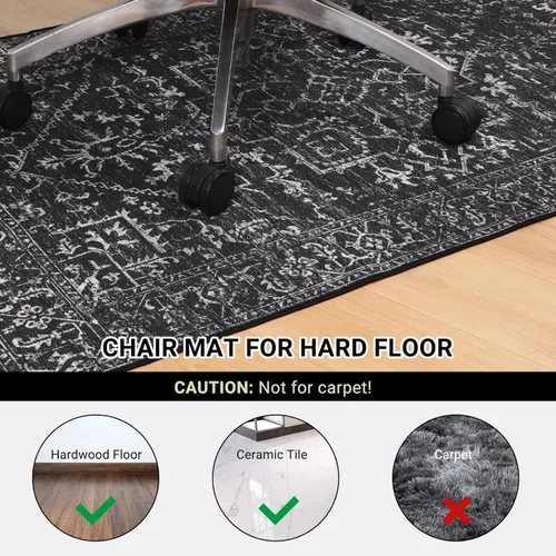 Miniatura 4 de Tapete para silla de suelo duro, 60 x 48 pulgadas, tapete para silla de oficina para superficie dura, alfombra de área para sala de estar, tapete