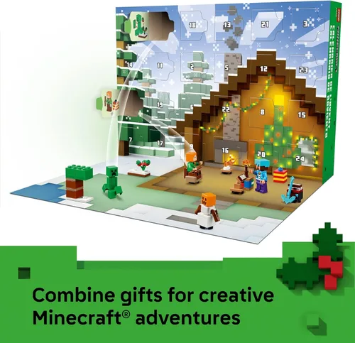 Miniatura 4 de LEGO Calendario de Adviento Minecraft 2025 - Juguete de construcción para niños, set de cuenta regresiva para vacaciones para niños y niñas, edades