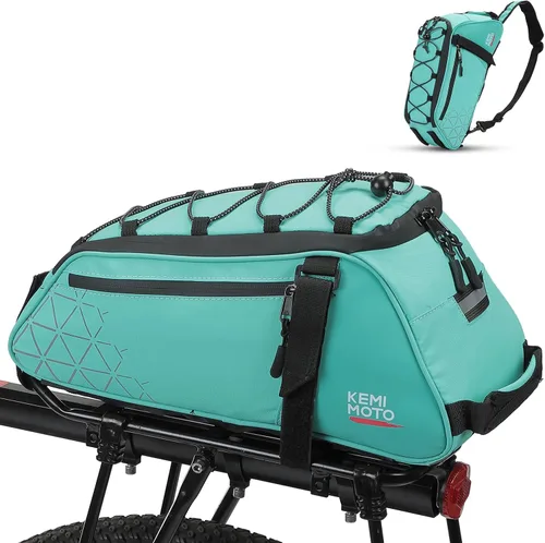 Miniatura 14 de KEMIMOTO Bolsa trasera para bicicleta – Bolsas de PVC resistentes al agua de 8 L para portabicicletas, alforja para maletero de bicicleta para Gris