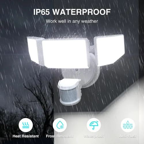 Miniatura 9 de Abovizo Luces de seguridad LED de 85 W con sensor de movimiento para exteriores, 8500 lm de atardecer al amanecer, IP65 impermeable, 6500 K, luz