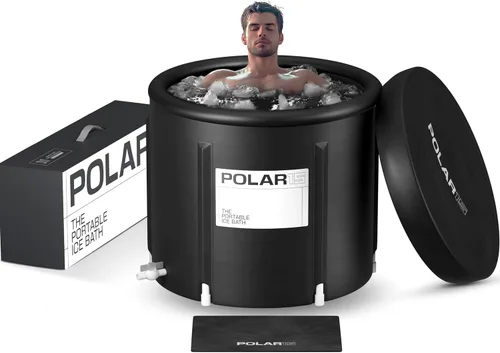 Miniatura 7 de Bañera de hielo portátil prémium para atletas, piscina fría de 125 galones con sistema de fácil drenaje, capas duraderas de PVC, espuma y nailon
