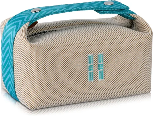 Bolsa de maquillaje de moda para mujer, bolsa de viaje de lona naranja y roja, organizador de cosméticos colgante para mujer