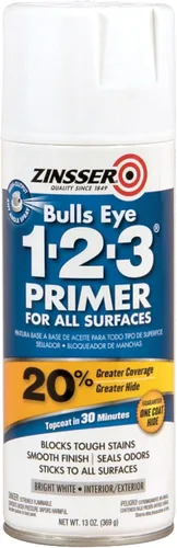 Miniatura 15 de 1 cuarto de galón Bulls Eye 1-2-3 Imprimador Sellador Matamanchas Blanco