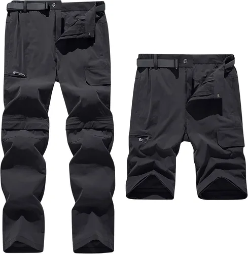 Miniatura 3 de Pantalones de senderismo convertibles para hombre, ligeros, con cremallera, transpirables, pantalones cargo casuales para exteriores, pesca, safari