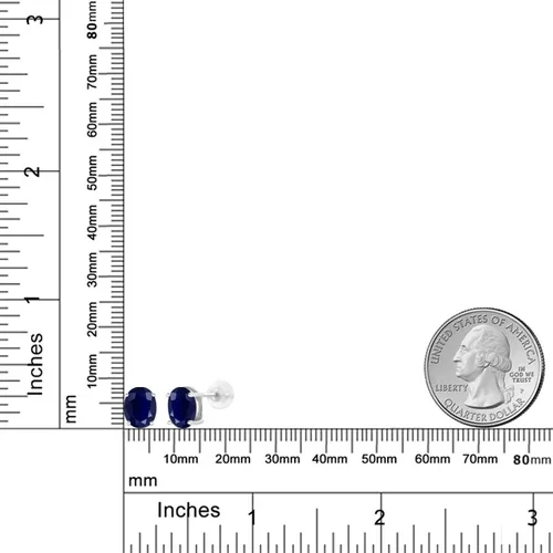 Miniatura 3 de Gem Stone King Aretes de oro de 14 quilates con piedra natal ovalada de 0.315 x 0.236 in Aretes de oro para mujer