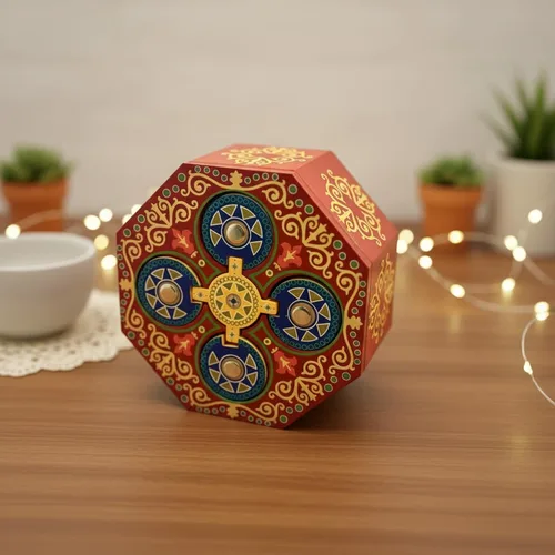 Miniatura 2 de Caja de rompecabezas mágica con giro secreto - Portamonedas y tarjeta de regalo en una caja de madera IQ con cerradura complicada y compartimentos