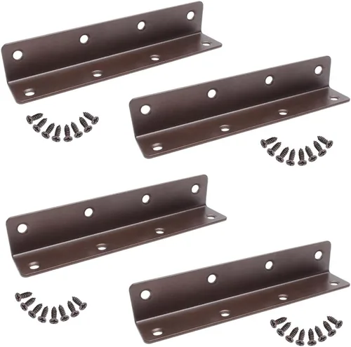 Miniatura 21 de Soportes en L, 4 unidades de soporte de esquina con ángulo, acero inoxidable superior, 4" x 1" M, 2 mm de espesor, para estante de madera, mueble