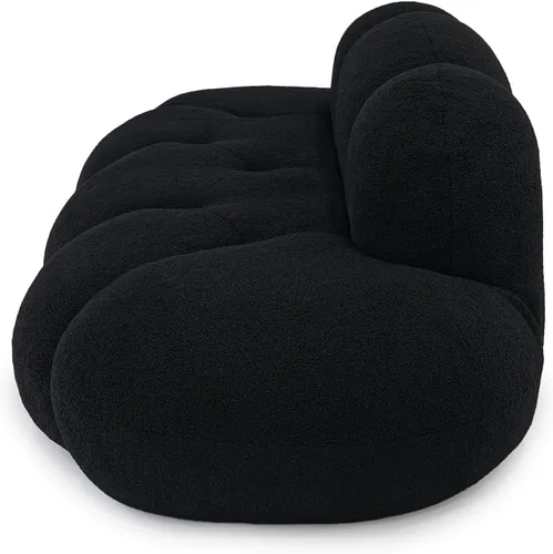 Miniatura 8 de JACH Sofá de nube de 3 plazas para sala de estar, moderno sofá tapizado de sherpa, sofá de ocio minimalista, cómodo sofá nube para apartamento