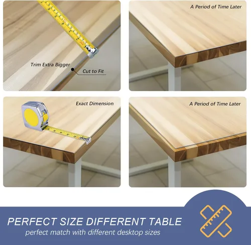 Miniatura 7 de Vicwe Protector de mesa transparente de 36 x 48 pulgadas, protector de mesa transparente de 1.5 mm de grosor, protector de mesa de plástico