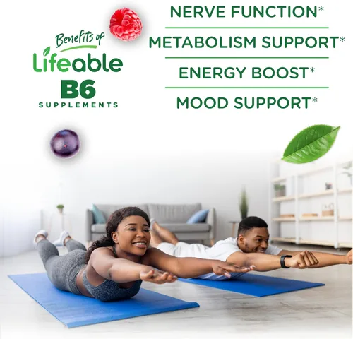 Miniatura 3 de Lifeable Gomitas de Vitamina B6 100mg Suplemento de VIT B6 de Gran Sabor Vitaminas B6 Veganas para Apoyo del Sistema Nervioso Vitamina B 6