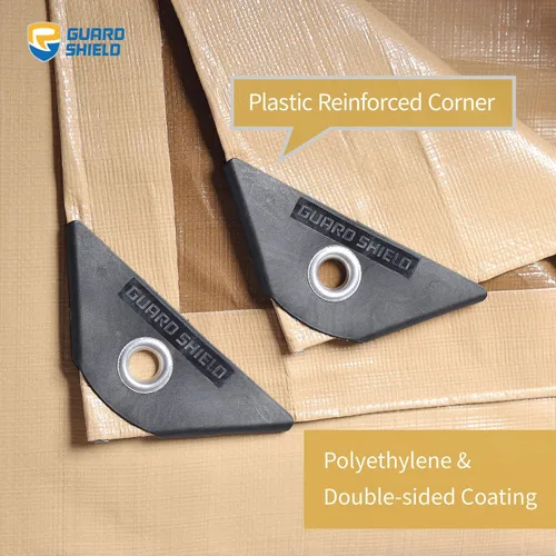 Miniatura 2 de GUARD SHIELD Lona beige de 10 x 20 pies, lona grande resistente para exteriores, cubierta de lona gruesa de 12 mil