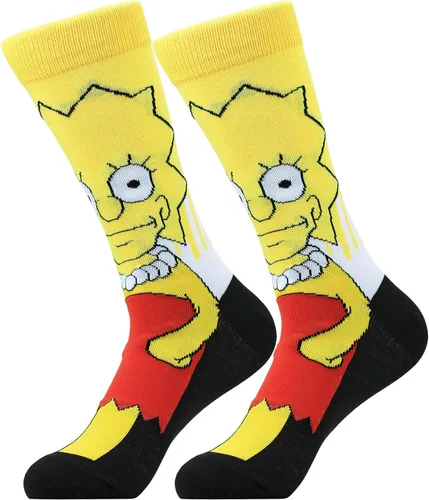 Miniatura 5 de Bycikool Calcetines unisex de personajes divertidos de dibujos animados para hombre, 5 paquetes, Multi-colorido