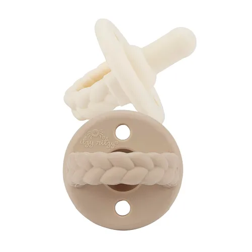 Miniatura 8 de Itzy Ritzy Chupetes de silicona para edades de 6 a 18 meses. Los chupetes Itzy cuentan con mango plegable y dos agujeros de aire para mayor Crema