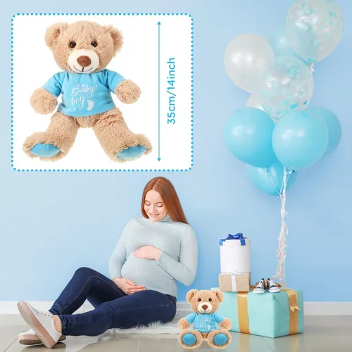 Miniatura 3 de Lenwen 5 piezas de oso de peluche para Baby Shower, decoración de animal de peluche lindo de 14 pulgadas, muñecas de oso de peluche a granel
