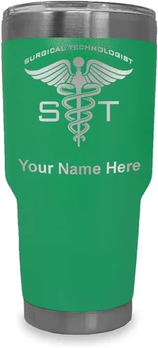 Miniatura 22 de LaserGram Vaso aislado al vacío de 20 onzas, ST Surgical Technologist, grabado personalizado incluido (gris)