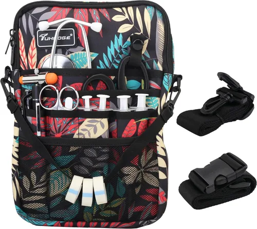 Miniatura 19 de Riñonera para enfermera con soporte para cinta, organizador de bolsillo para enfermeras para profesionales médicos, bolsa de cintura de enfermera