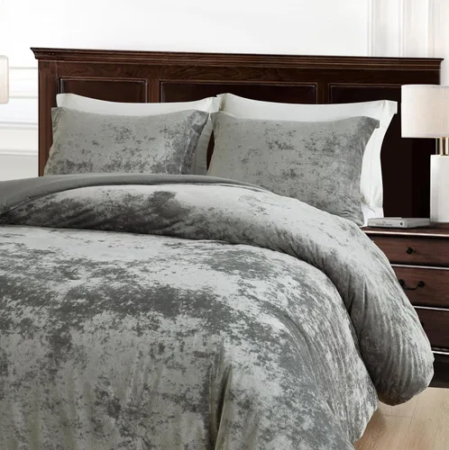 Miniatura 13 de Chezmoi Collection Lux - Juego de edredón de terciopelo gris peltre de 2 piezas, tamaño individual, juego de ropa de cama de terciopelo de felpa