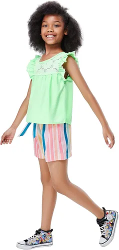 Miniatura 5 de Conjunto de 2 piezas de verano para niñas y niñas, camiseta y pantalones cortos