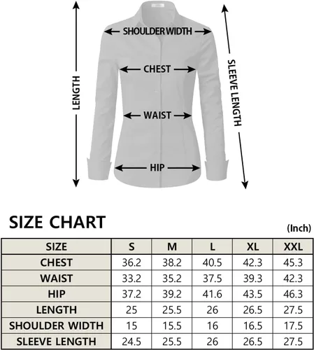 Miniatura 5 de Blusa de manga larga, ajustada, elástica, con cuello de botones para mujer, para oficina, estilo formal, casual