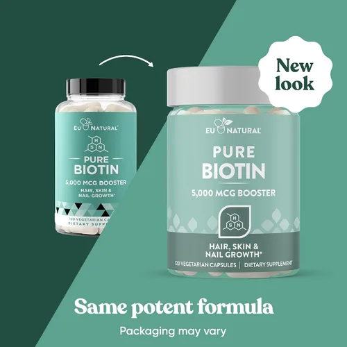 Miniatura 2 de Suplemento Biotin 0.00017 oz, 120 cápsulas vegetarianas (para el crecimiento del cabello, piel y uñas)