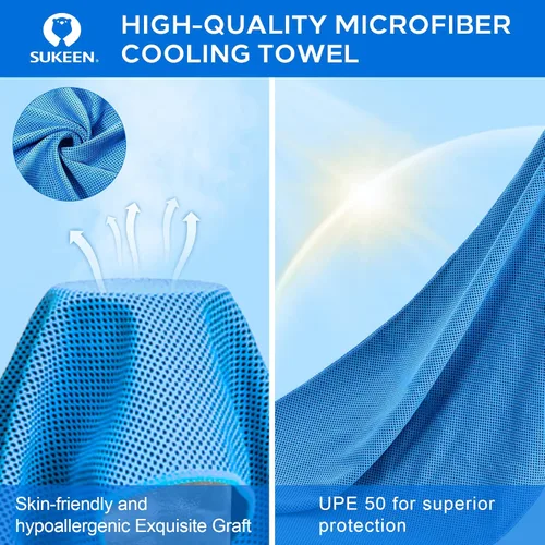 Miniatura 6 de Sukeen Toalla de enfriamiento (40 x 12 pulgadas), toalla de hielo suave y transpirable, toalla de microfibra para yoga, deporte, correr, gimnasio
